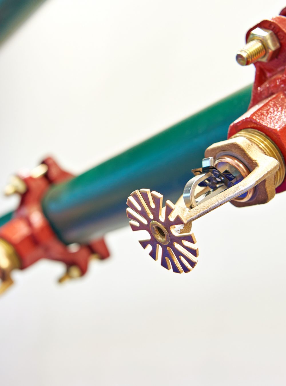 Sprinkler heads sprayers of fire extinguishing systems at the exhibition