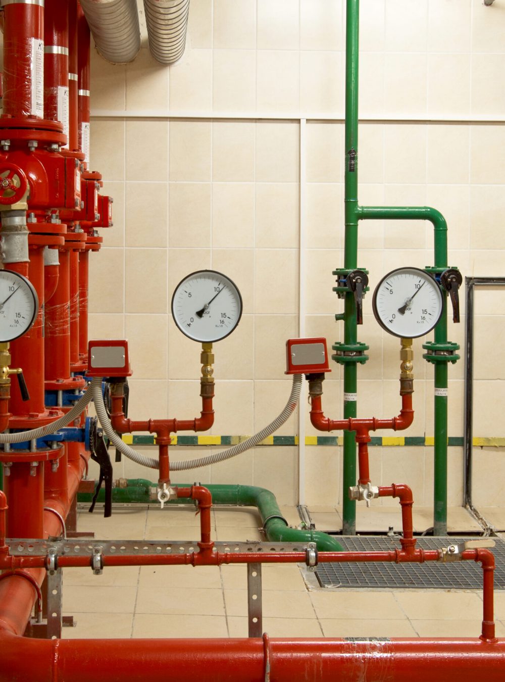 Fire sprinkler control system  in basement of large buildings