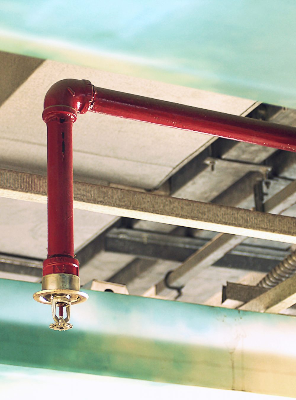 Automatic Fire Sprinkler in red water pipe System